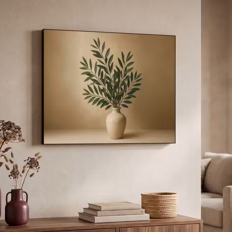 Art Frame - Vaas - Olijftakken - Bladeren - Beige — 4