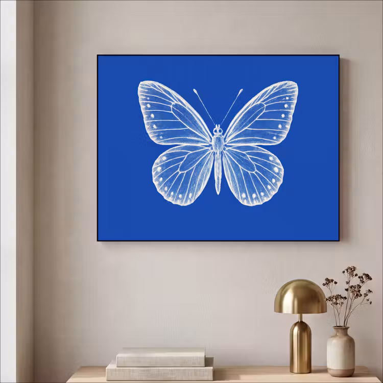 Art Frame - Vlinder - Wit - Getekend - Stippen — 3