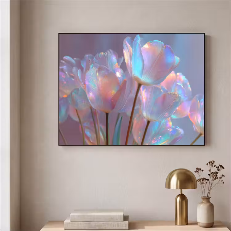 Art Frame - Tulpen - Glazen - Bloemblaadjes - Pasteltinten — 3