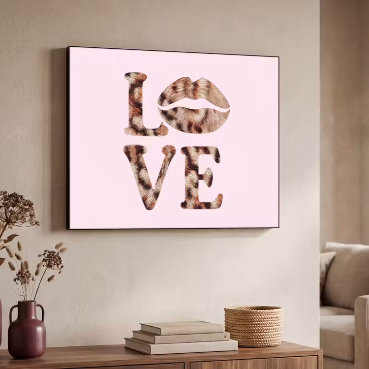 Art Frame - Tekst - Love - Pantervacht - Lichtroze — 4