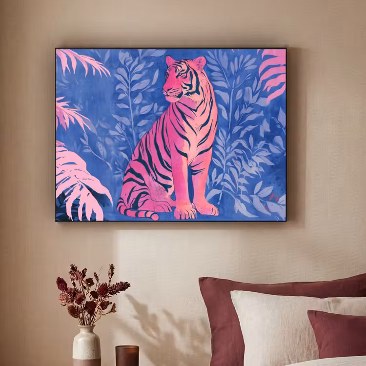 Art Frame - Tijger - Roze - Bladeren - Jungle — 2