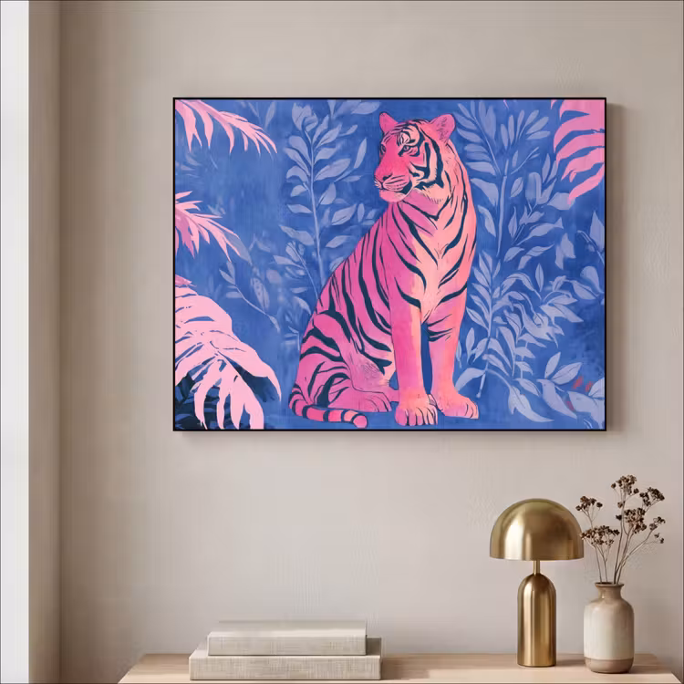 Art Frame - Tijger - Roze - Bladeren - Jungle — 3