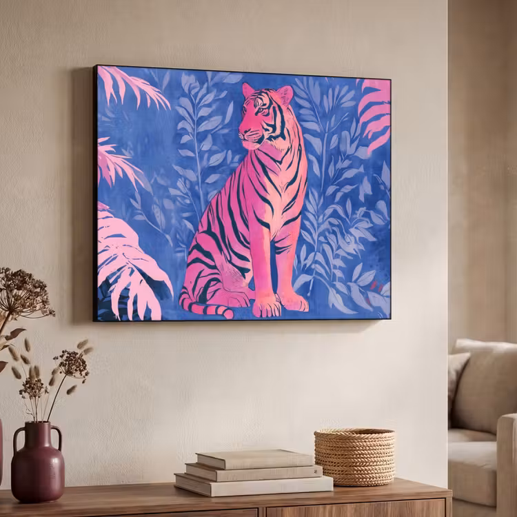 Art Frame - Tijger - Roze - Bladeren - Jungle — 4