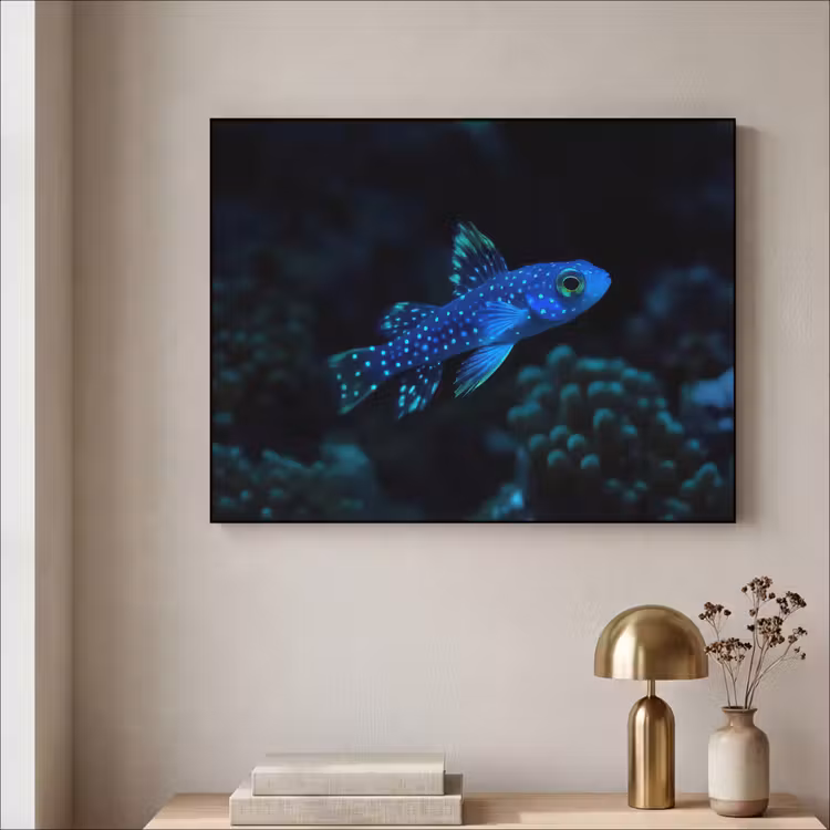 Art Frame - Vis - Stippen - Koraal - Blauw — 3