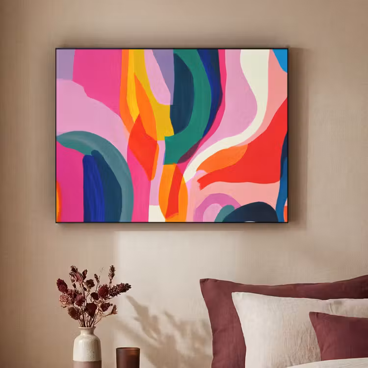 Art Frame - Vormen - Golvend - Abstract - Felroze — 2