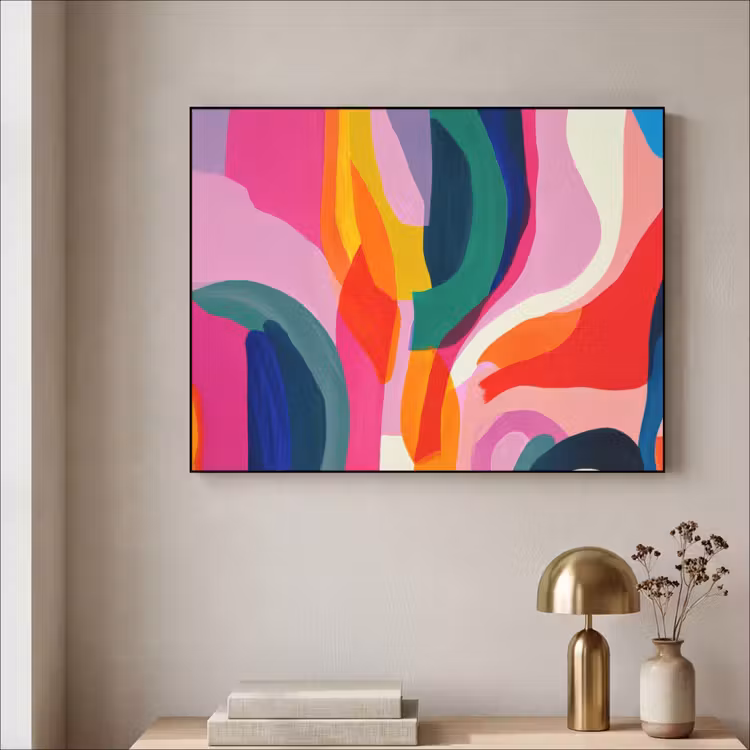 Art Frame - Vormen - Golvend - Abstract - Felroze — 3