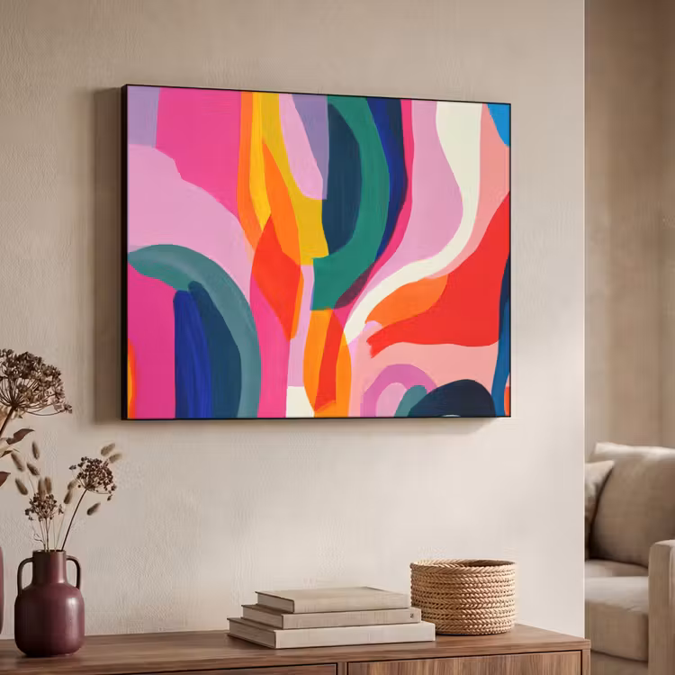 Art Frame - Vormen - Golvend - Abstract - Felroze — 4