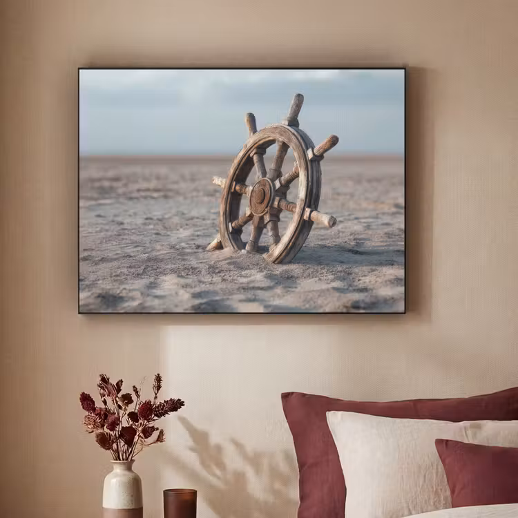 Art Frame - Scheepsstuur - Hout - Bruin - Zand — 2