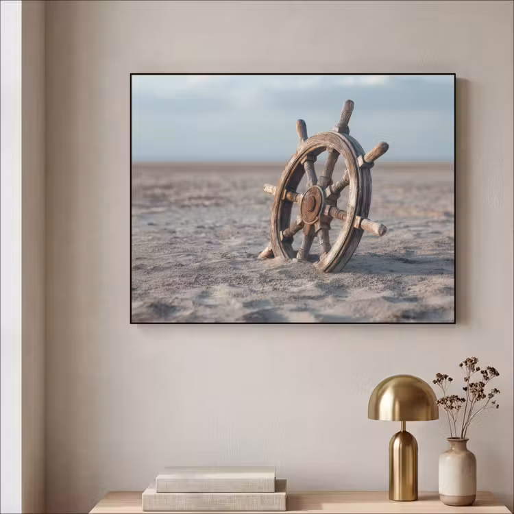 Art Frame - Scheepsstuur - Hout - Bruin - Zand — 3