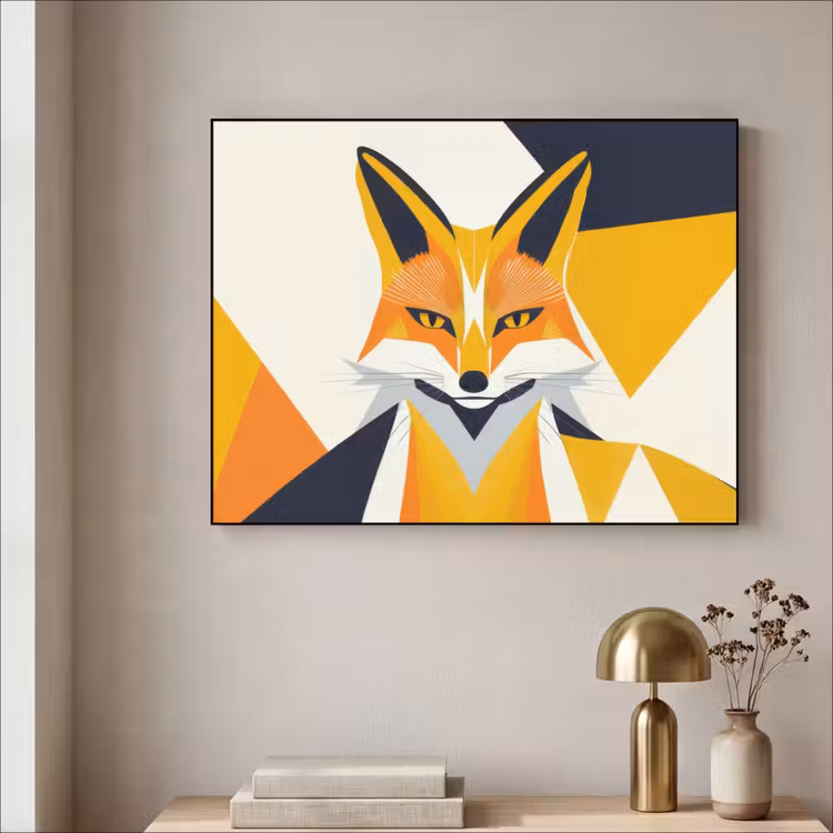 Art Frame - Vos - Oranje - Abstract - Driehoeken — 3