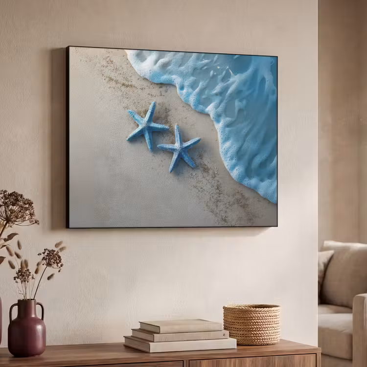 Art Frame - Zeesterren - Zand - Zee - Blauw — 4