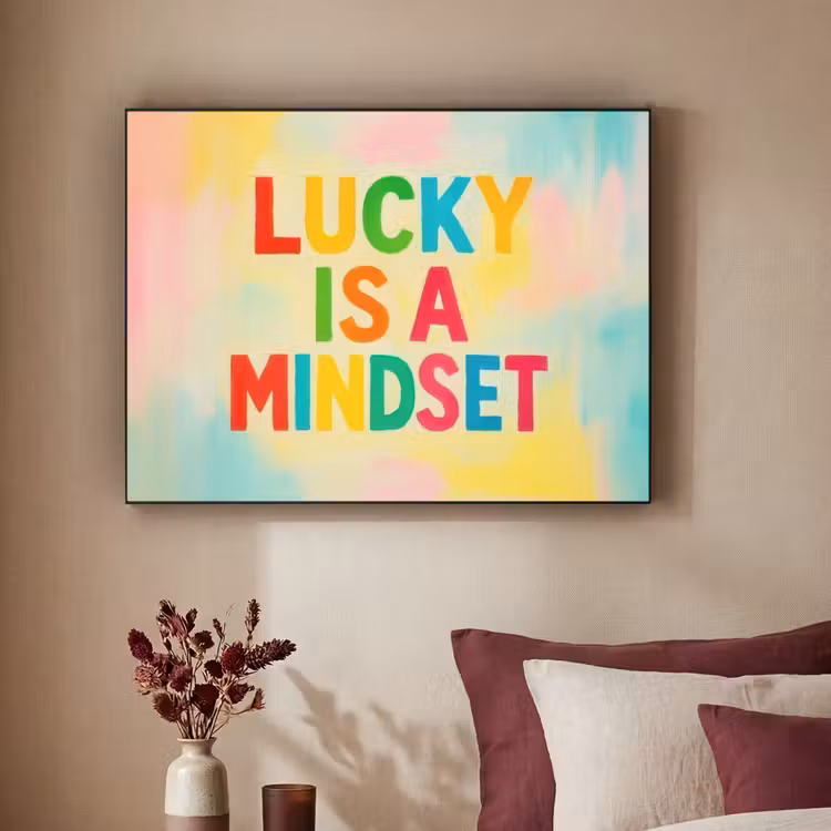 Art Frame - Quote - Lucky - Regenboogkleuren — 2