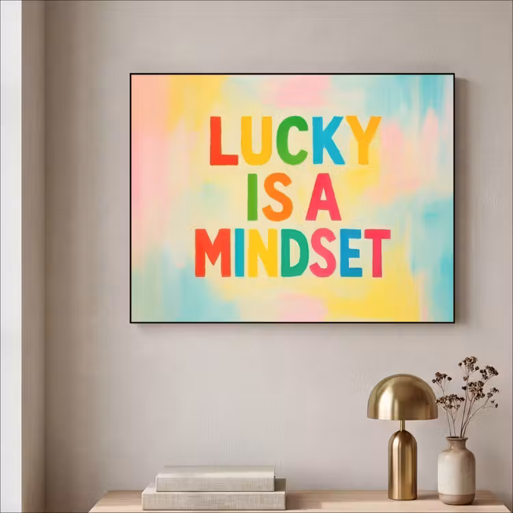 Art Frame - Quote - Lucky - Regenboogkleuren — 3