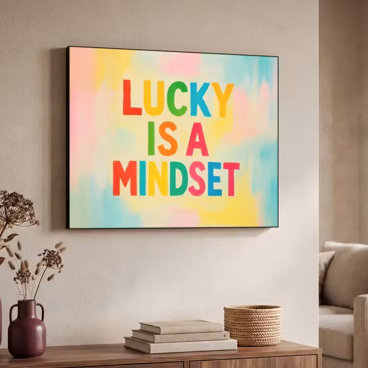 Art Frame - Quote - Lucky - Regenboogkleuren — 4