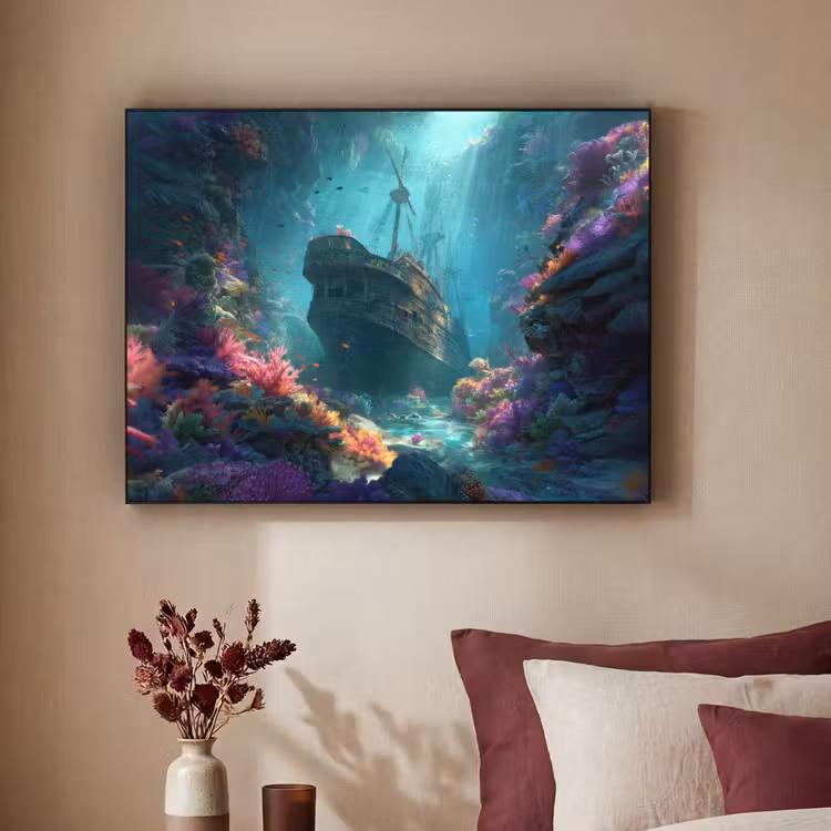 Art Frame - Schip - Hout - Koraalriffen - Zonlicht — 2