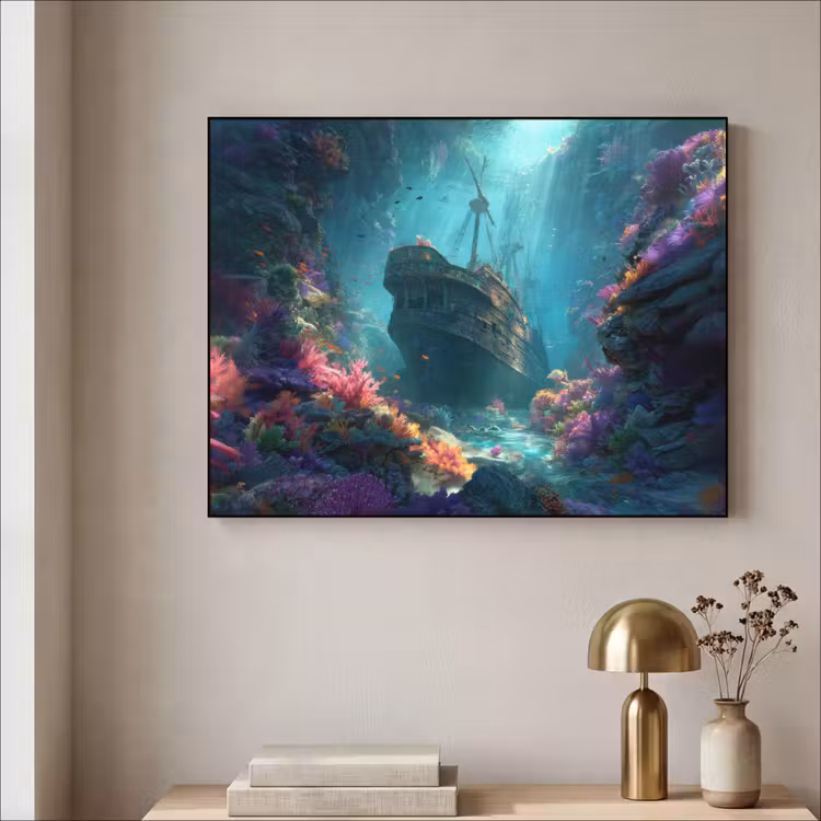 Art Frame - Schip - Hout - Koraalriffen - Zonlicht — 3