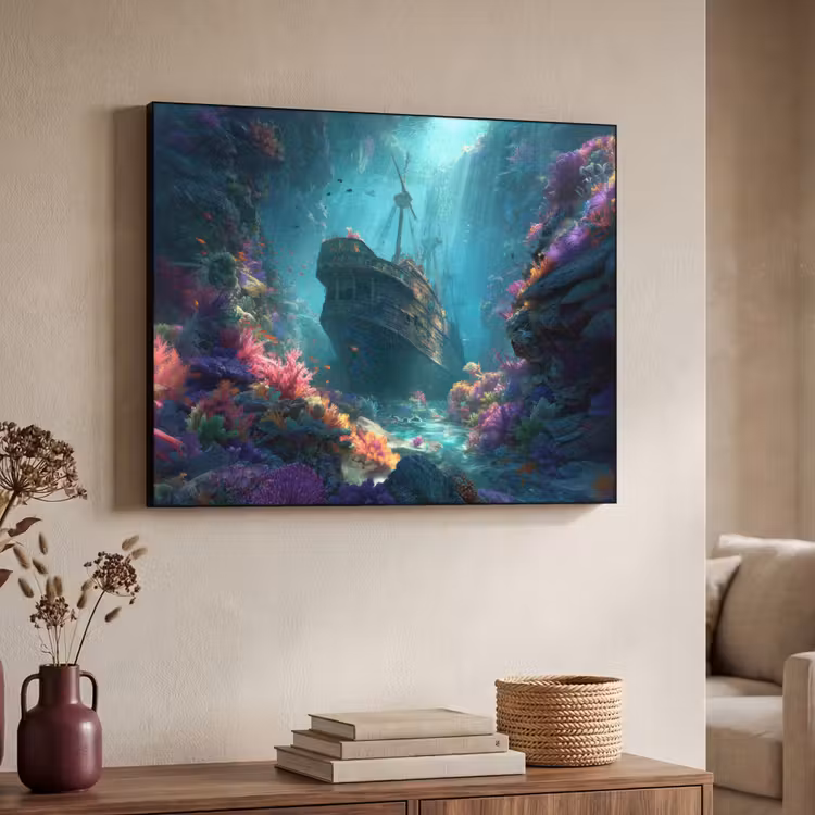 Art Frame - Schip - Hout - Koraalriffen - Zonlicht — 4