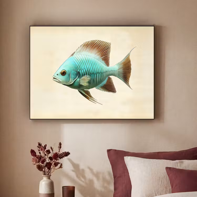 Art Frame - Schubben - Vis - Mint - Minimalistisch — 2