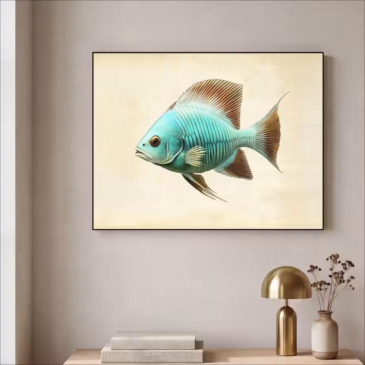 Art Frame - Schubben - Vis - Mint - Minimalistisch — 3