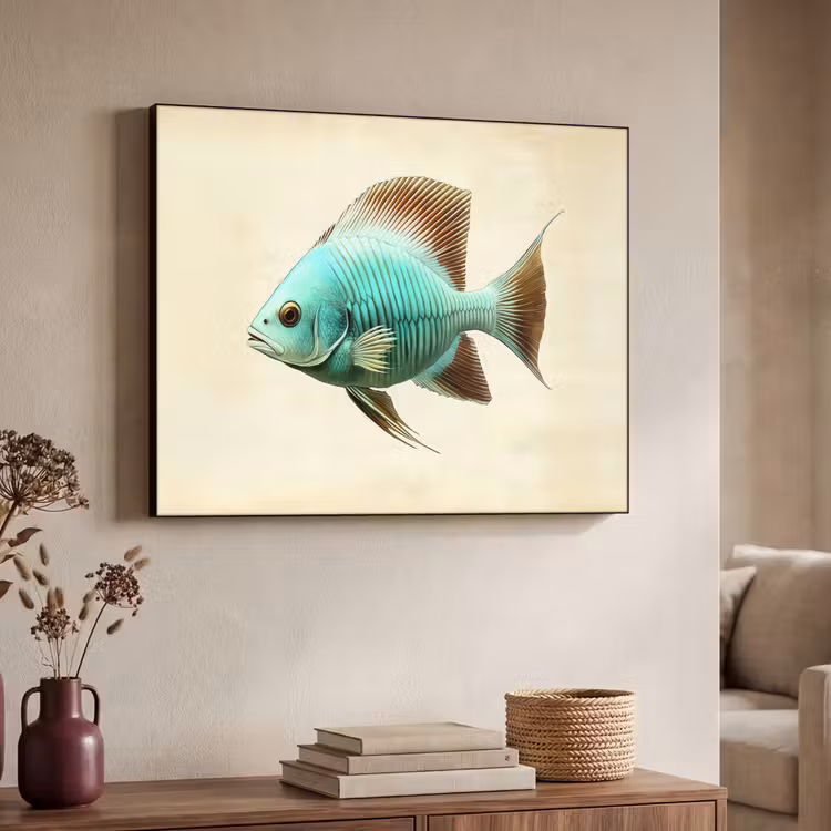 Art Frame - Schubben - Vis - Mint - Minimalistisch — 4