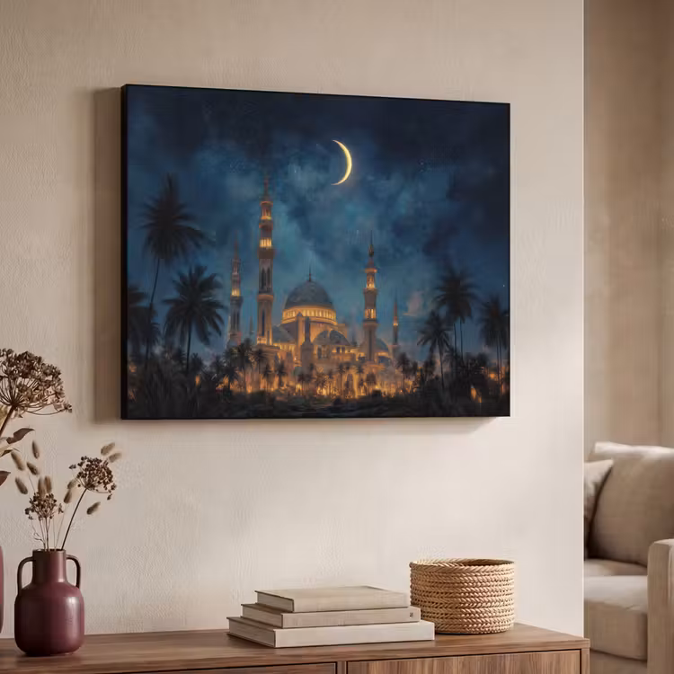 Art Frame - Sterrenhemel - Maan - Palmbomen - Moskee — 4