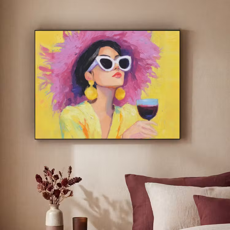 Art Frame - Vrouw - Hoed - Paars - Wijn — 2