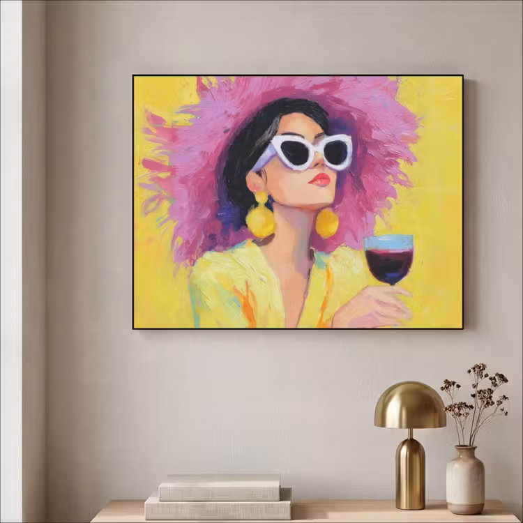 Art Frame - Vrouw - Hoed - Paars - Wijn — 3