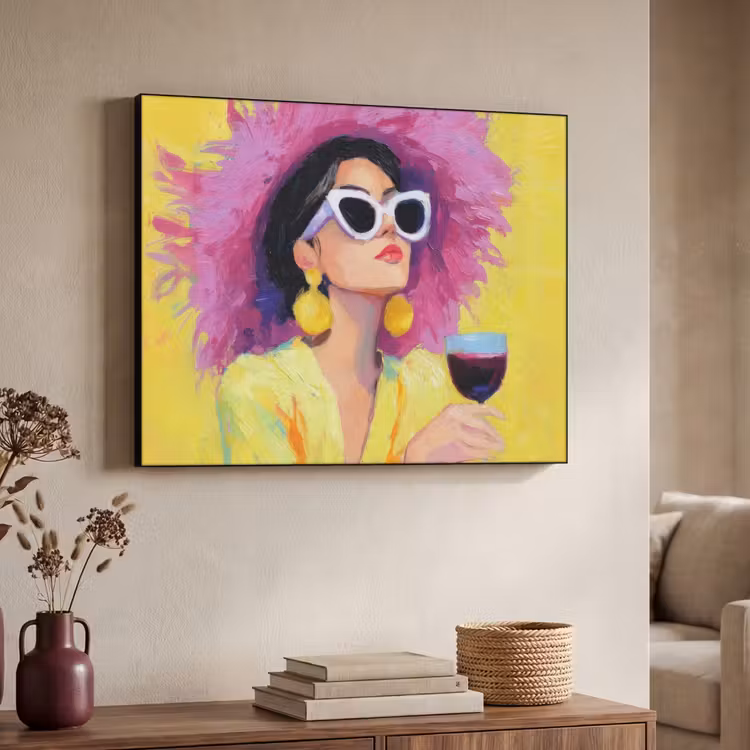 Art Frame - Vrouw - Hoed - Paars - Wijn — 4