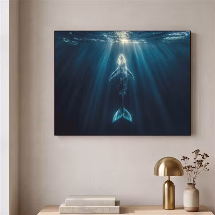 Art Frame - Walvis - Water - Zonnestralen - Blauw — 3