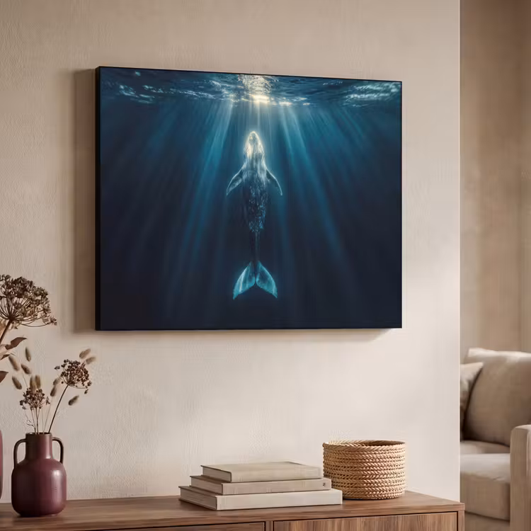 Art Frame - Walvis - Water - Zonnestralen - Blauw — 4