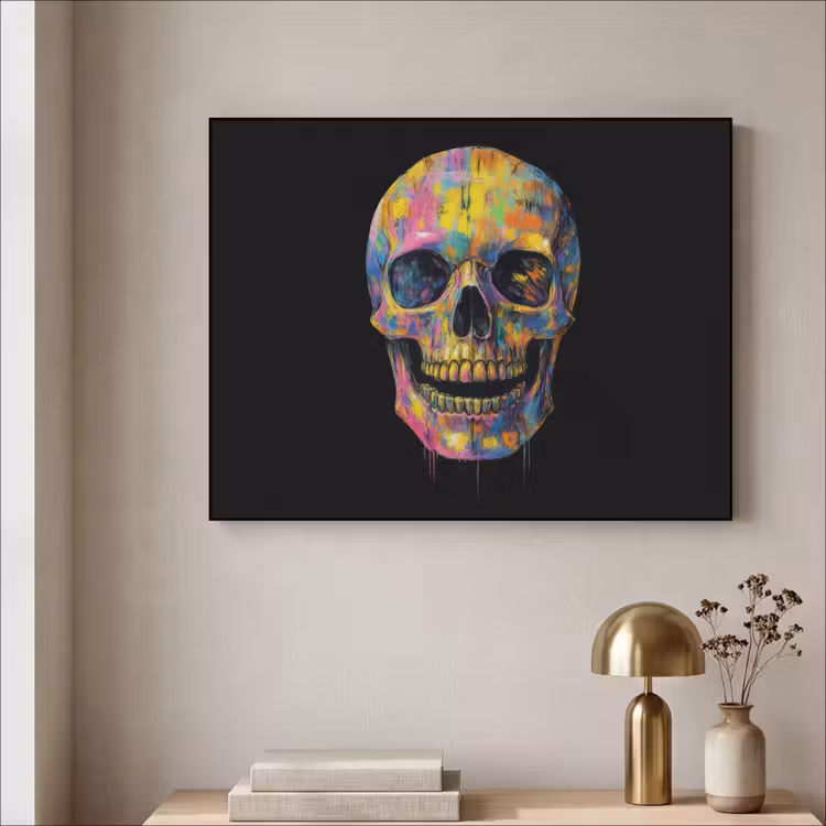 Art Frame - Penseelstreken - Schedel - Kleurrijk - Abstract — 3