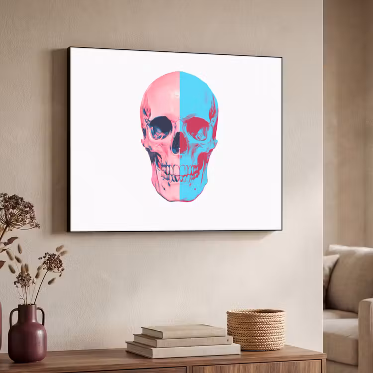 Art Frame - Schedel - Grafisch - Roze - Verdeeld — 4