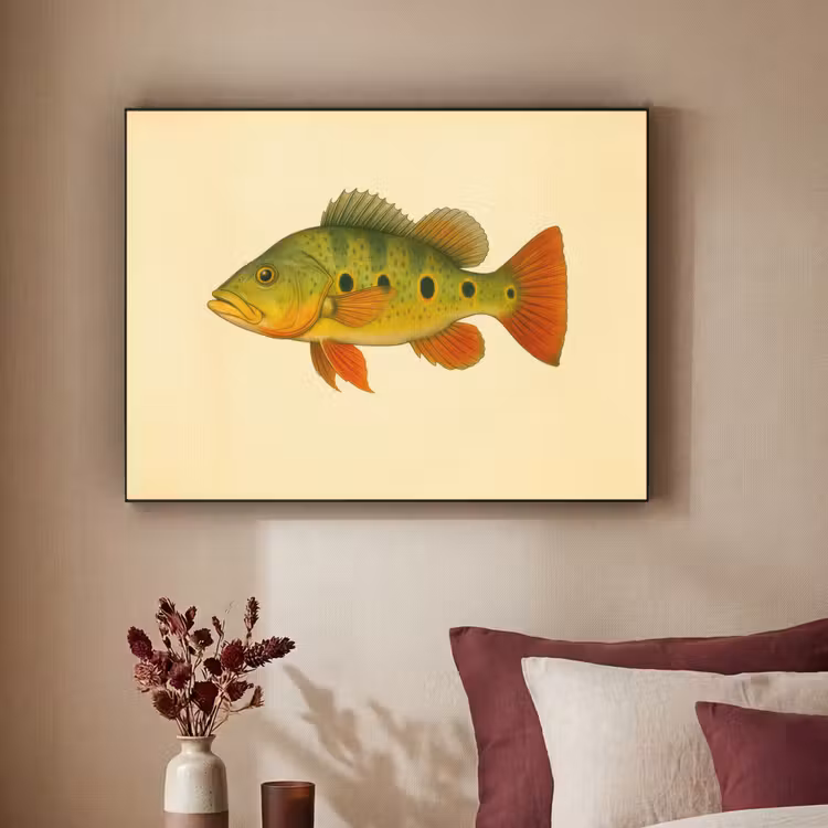 Art Frame - Schubben - Vis - Groen - Illustratie — 2