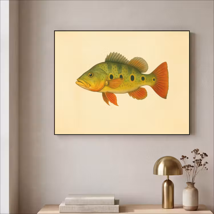 Art Frame - Schubben - Vis - Groen - Illustratie — 3