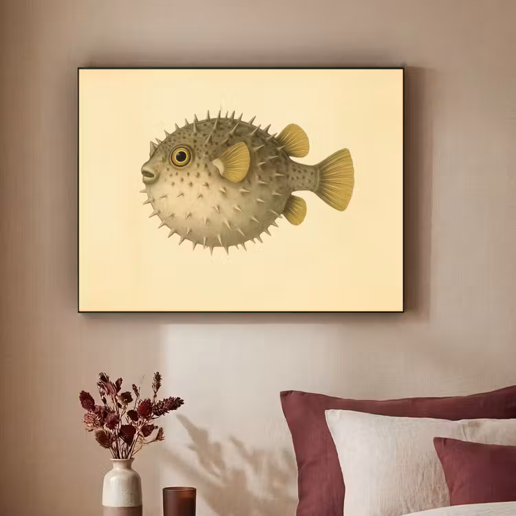 Art Frame - Stekels - Vis - Opgeblazen - Bruin — 2
