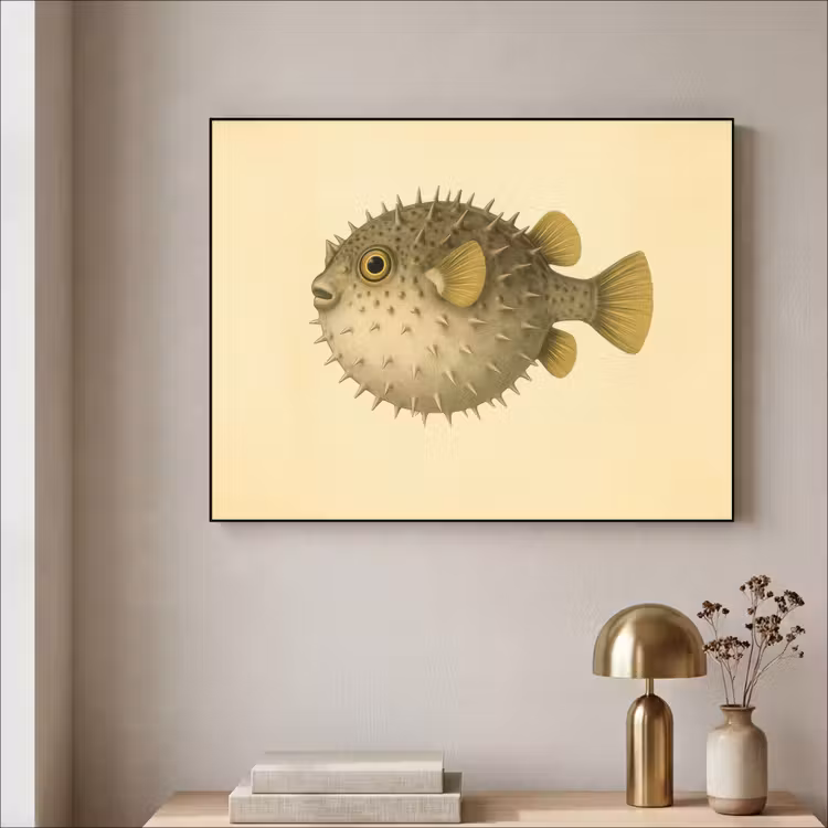 Art Frame - Stekels - Vis - Opgeblazen - Bruin — 3