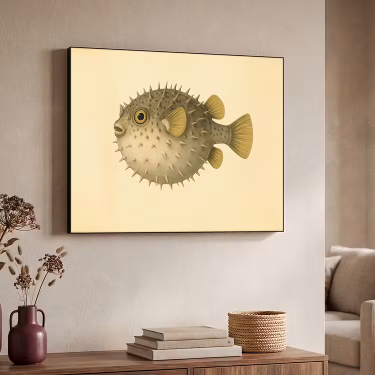Art Frame - Stekels - Vis - Opgeblazen - Bruin — 4