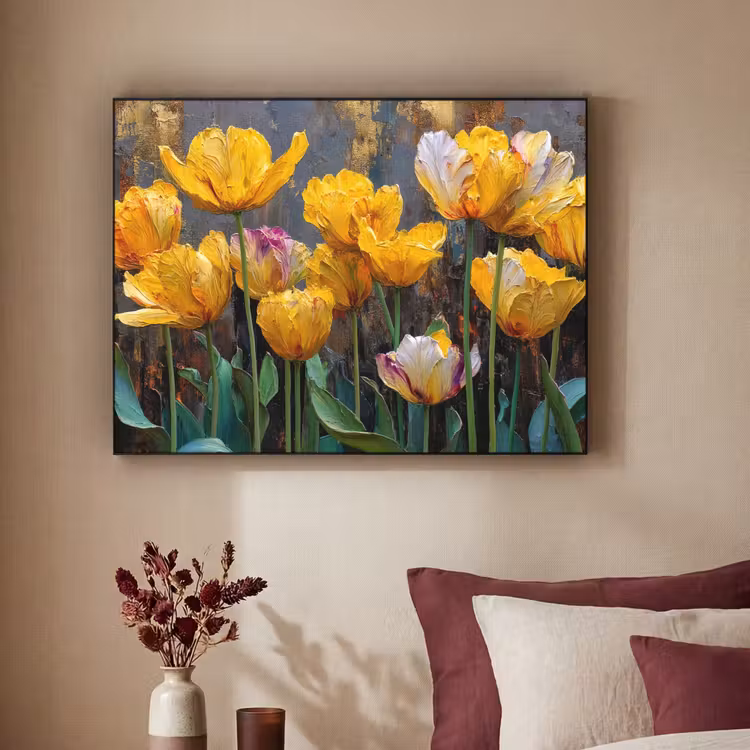 Art Frame - Tulpen - Geel - Penseelstreken - Abstract — 2