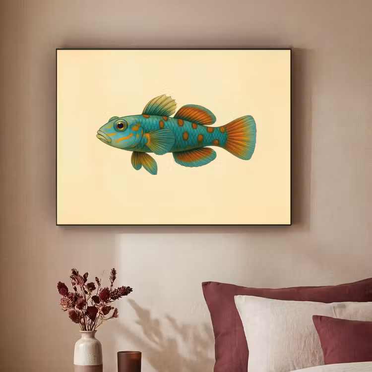 Art Frame - Vis - Blauw - Stippen - Schubben — 2