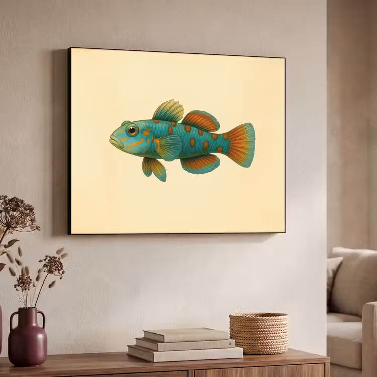 Art Frame - Vis - Blauw - Stippen - Schubben — 4