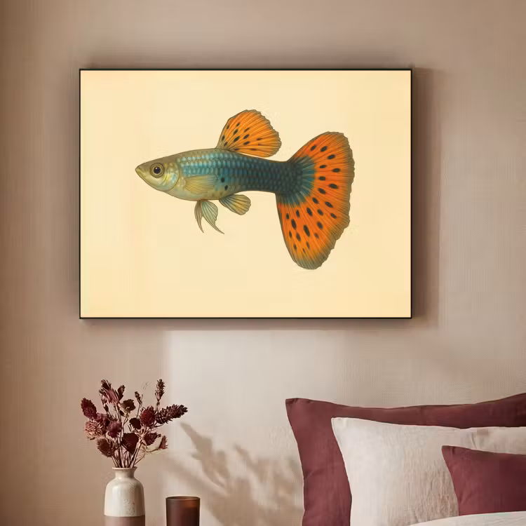 Art Frame - Vis - illustratie - Stippen - Oranje — 2