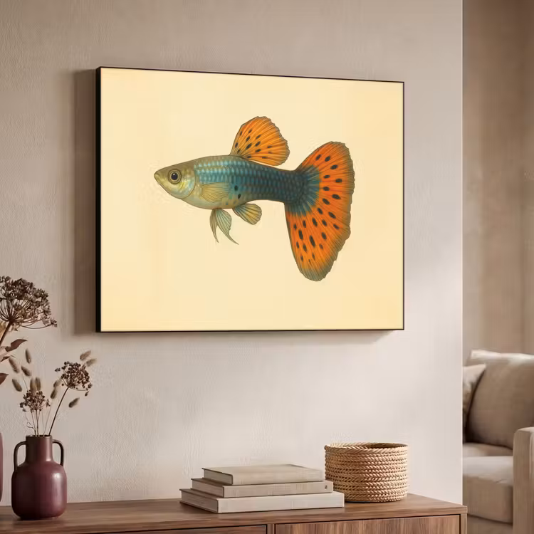Art Frame - Vis - illustratie - Stippen - Oranje — 4