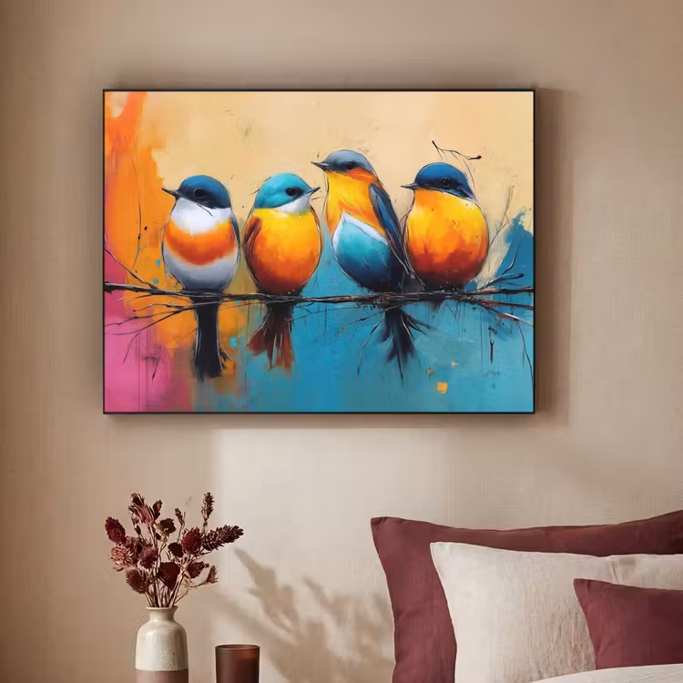 Art Frame - Vogels - Kleurrijk - Tak - Abstract — 2