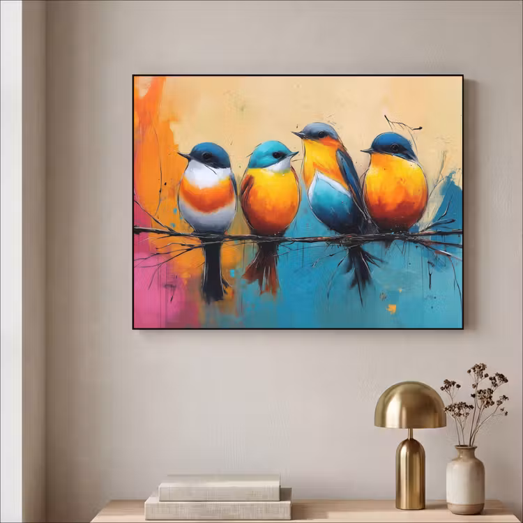 Art Frame - Vogels - Kleurrijk - Tak - Abstract — 3