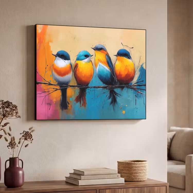 Art Frame - Vogels - Kleurrijk - Tak - Abstract — 4