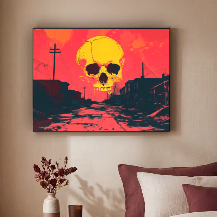 Art Frame - Straat - Verlaten - Schedel - Geel — 2