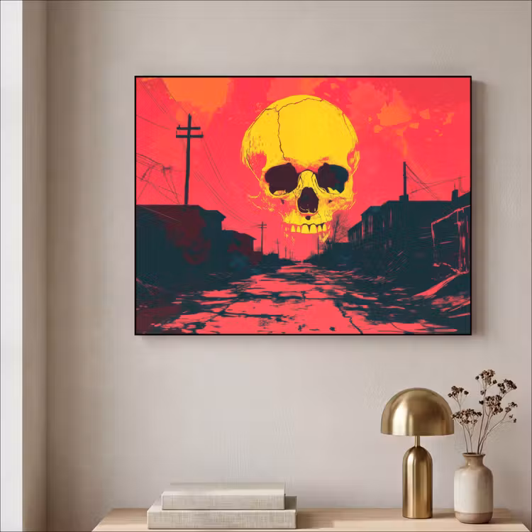 Art Frame - Straat - Verlaten - Schedel - Geel — 3