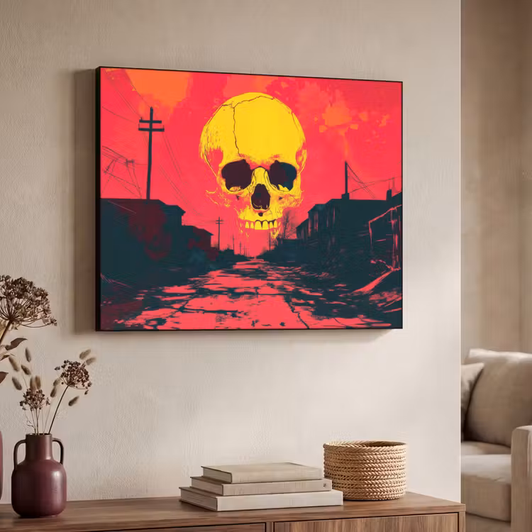 Art Frame - Straat - Verlaten - Schedel - Geel — 4