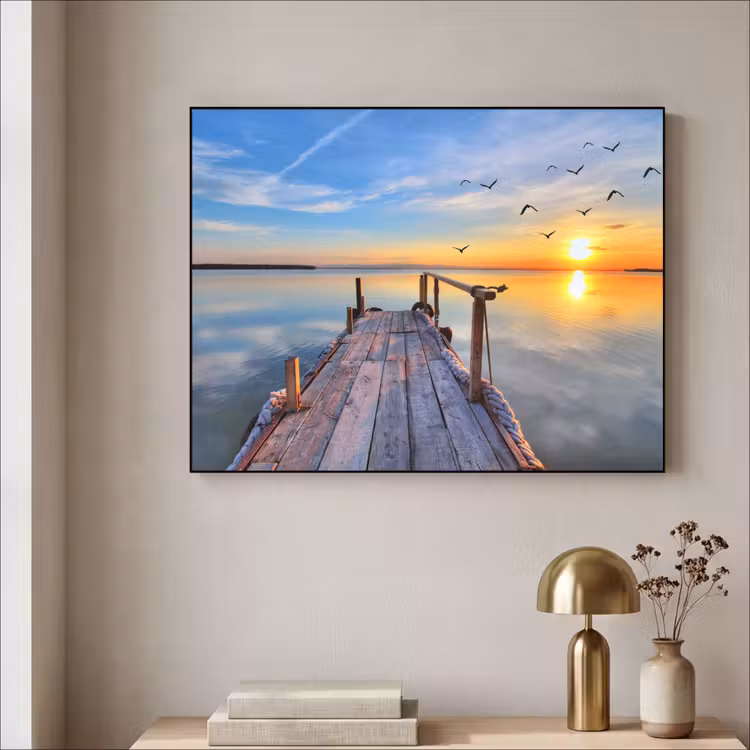 Art Frame - Water - Steiger - Vogels - Zonsondergang - Horizon — 3