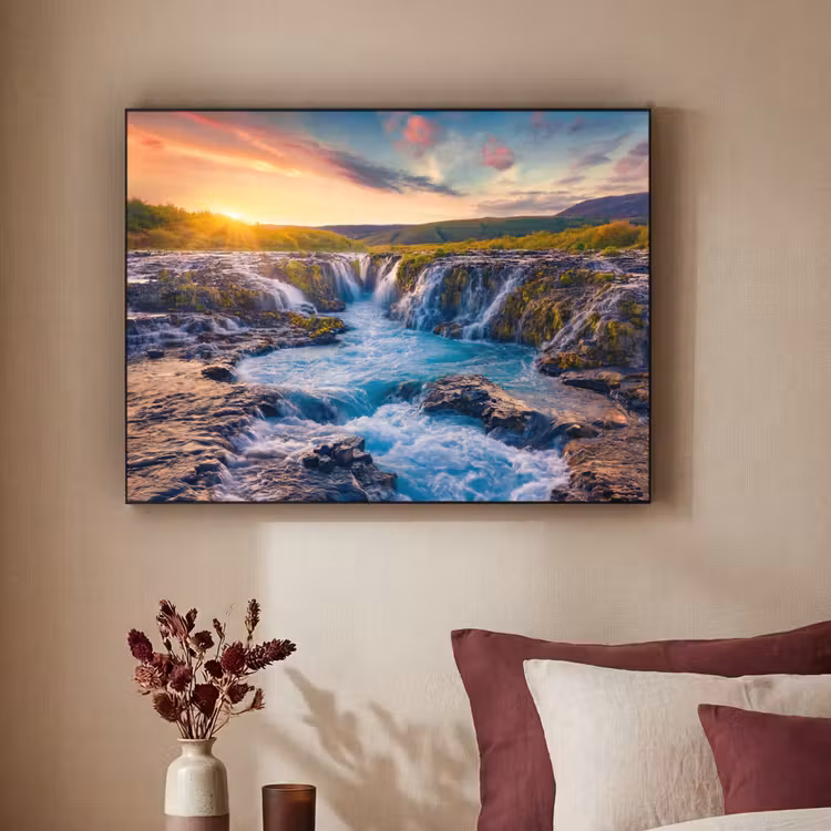 Art Frame - Waterval - Planten - Mos - Landschap - Zonsondergang - Rots — 2